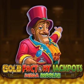 Gold Factory Jackpots Mega Moolah logo by Aurum Signature Studios at WildHub Casino