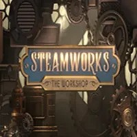 Steamworks The Workshop slot logo by Peter & Sons at WildHub Casino